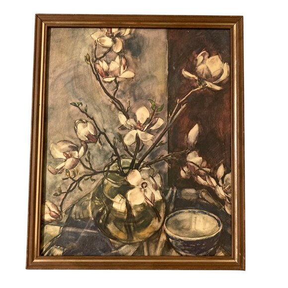 Roeland Koning Listed Artist Magnolia Flower Still Life Print - Picture 2 of 8